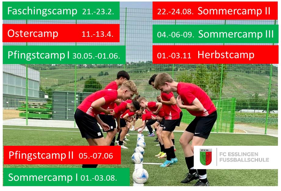 Übersicht FCE Fussballschule Feriencamps