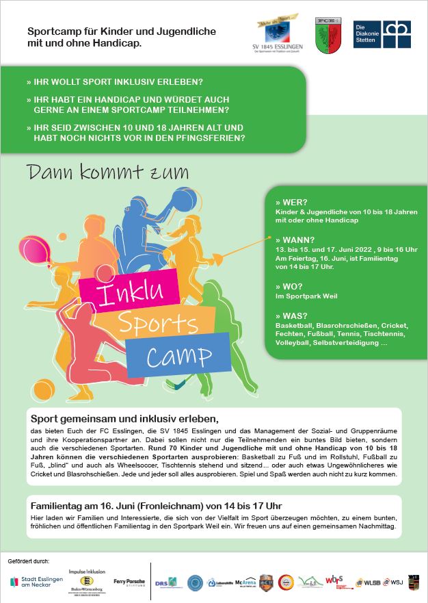 Ausschreibung InkluSportsCamp 2022